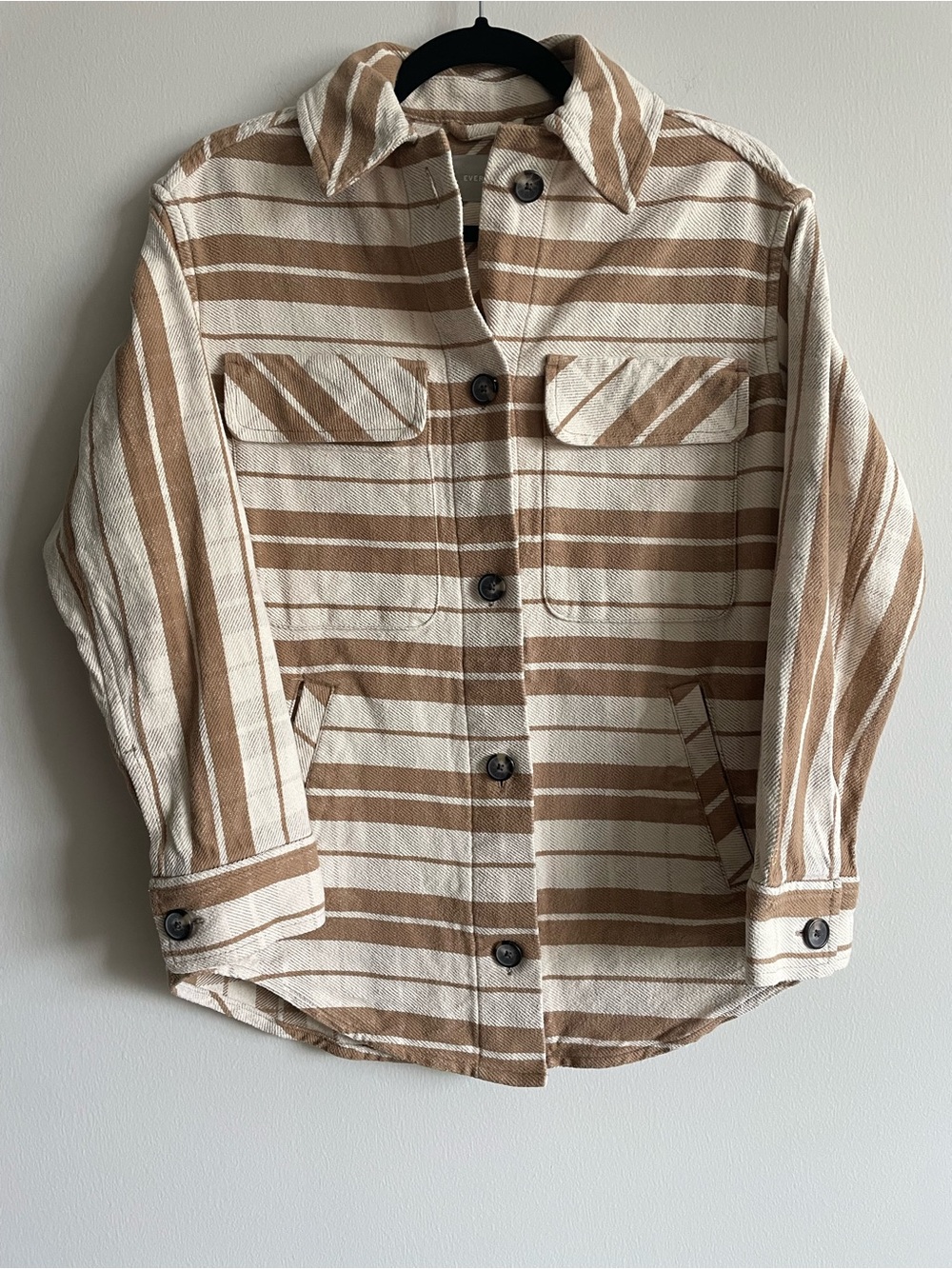 Everlane brown cream plaid chore shacket XS